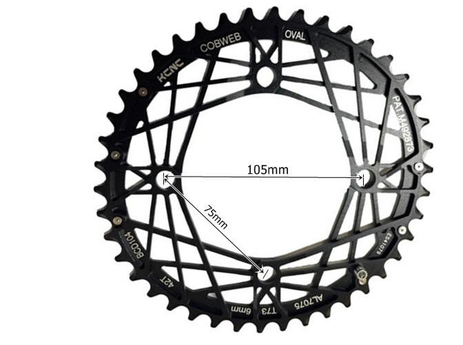 PLATO BICICLETA 42 KCNC MTB OVAL BCD104 NEGRO